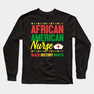 African American Nurse Long Sleeve T-Shirt